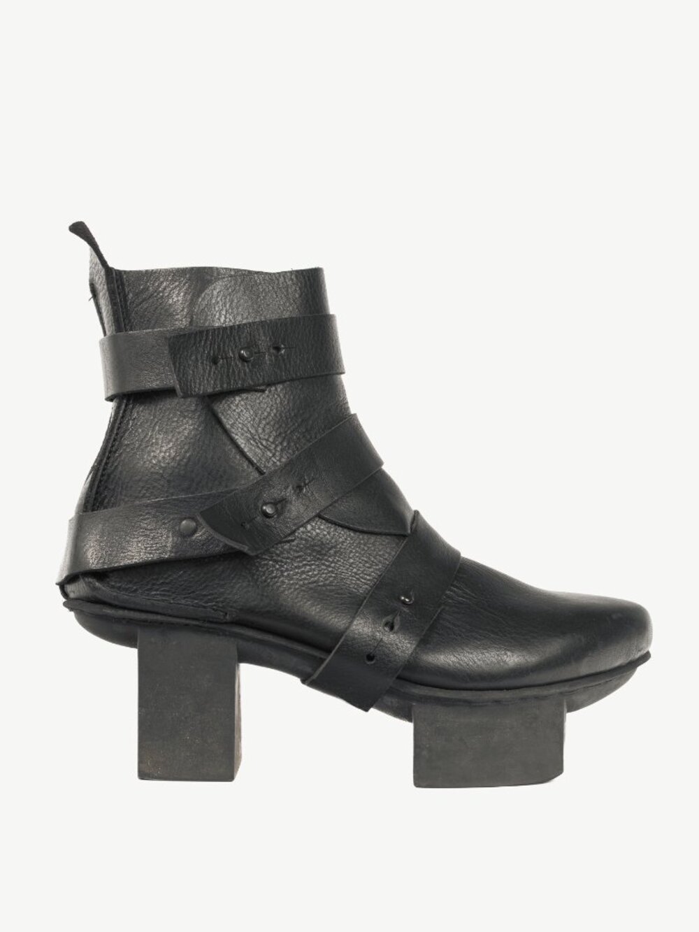 Trippen Free Black Strappy Geta Ankle Boots